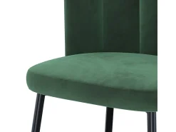 Set de 2 sillas de terciopelo verde con patas de metal - Rosy