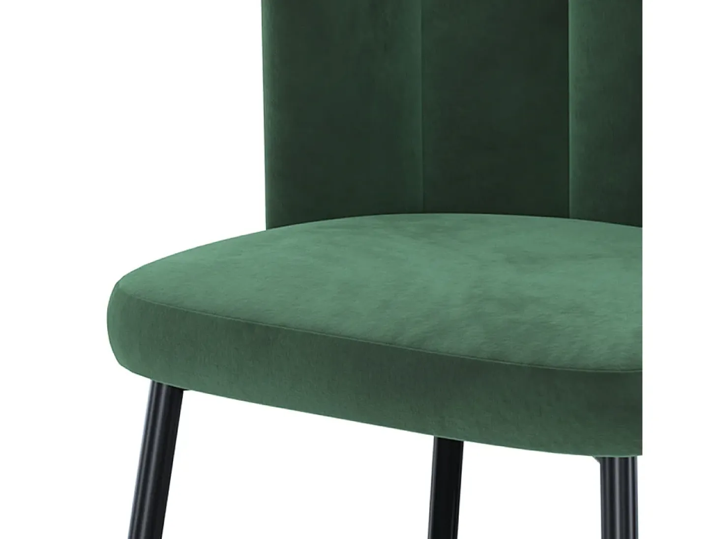 Set de 2 sillas de terciopelo verde con patas de metal - Rosy