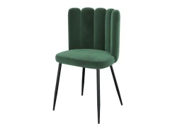 Set de 2 sillas de terciopelo verde con patas de metal - Rosy
