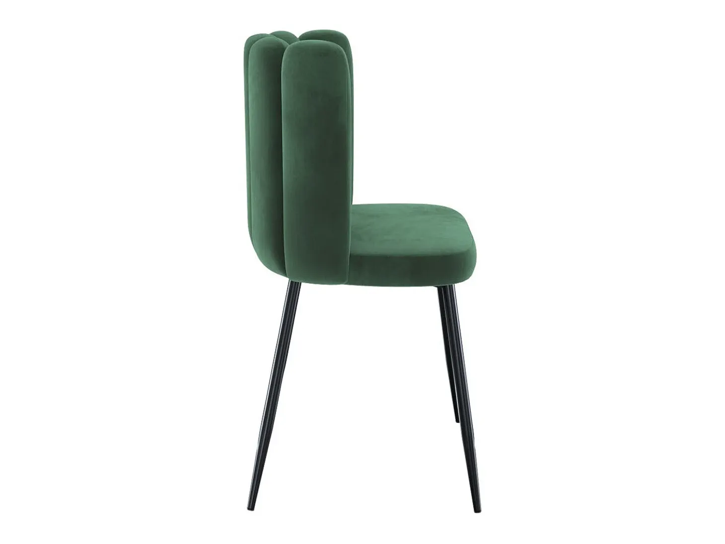 Set de 2 sillas de terciopelo verde con patas de metal - Rosy