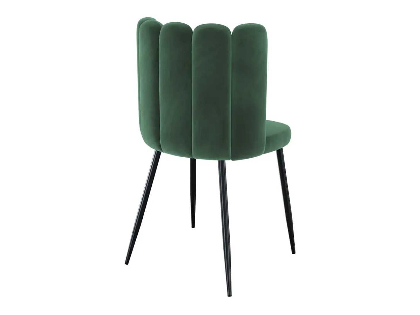 Set de 2 sillas de terciopelo verde con patas de metal - Rosy