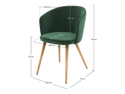 Set de 2 sillas de terciopelo verde agua - Chiara