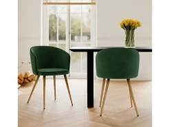 Set de 2 sillas de terciopelo verde agua - Chiara