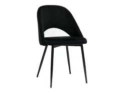Set de 2 sillas de terciopelo negro con patas de metal COSETTE