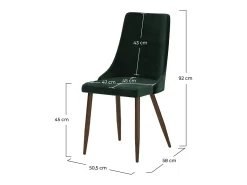 Set de 2 sillas de terciopelo verde - Vinni