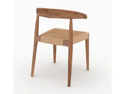 Set de 2 sillas en madera de teca y cuerda trenzada tipo loom - Alia