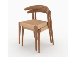 Set de 2 sillas en madera de teca y cuerda trenzada tipo loom - Alia