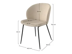 Set de 2 sillas en tejido bouclé beige con patas de metal - Groom