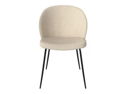 Set de 2 sillas en tejido bouclé beige con patas de metal - Groom