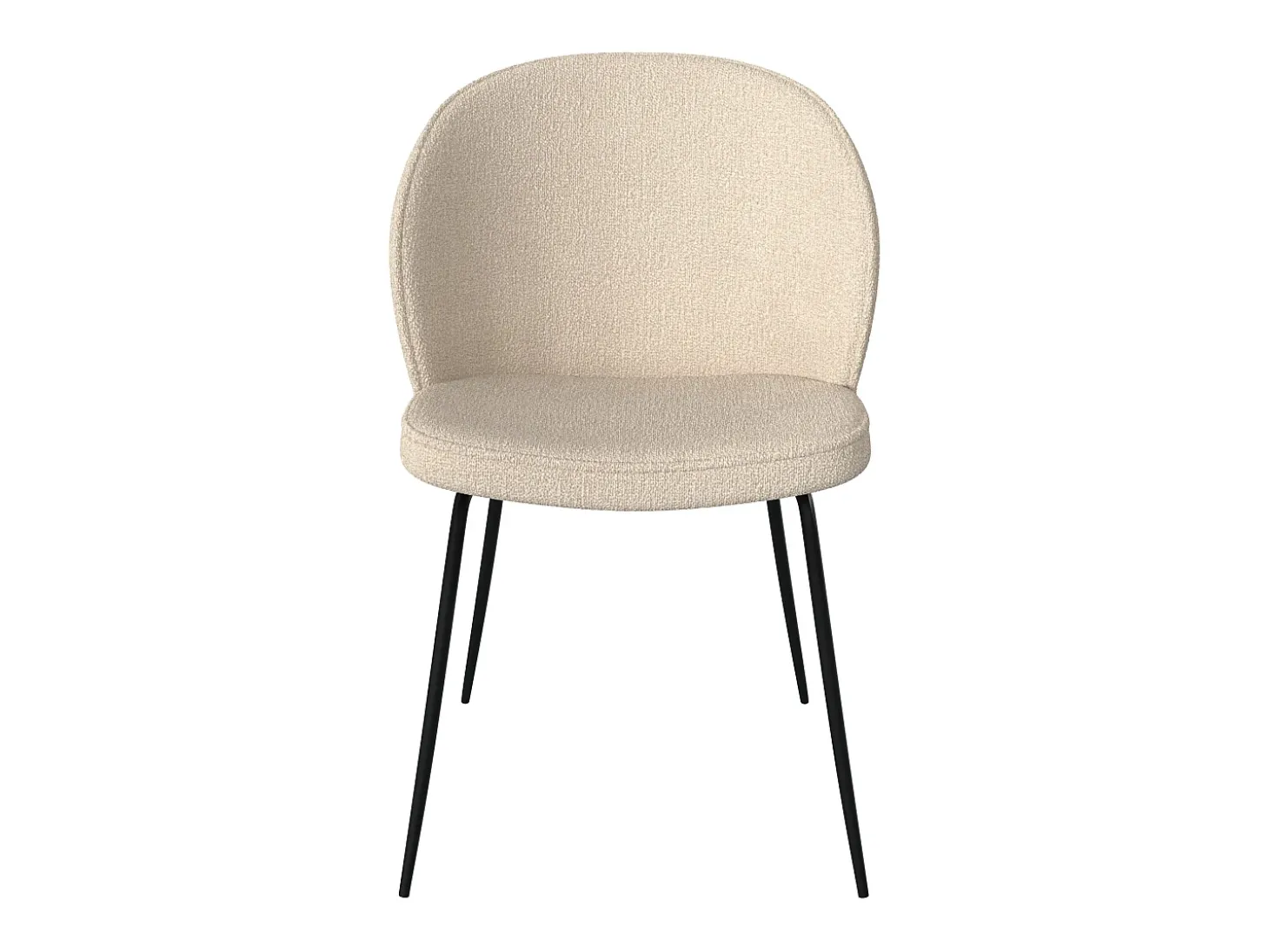 Set de 2 sillas en tejido bouclé beige con patas de metal - Groom