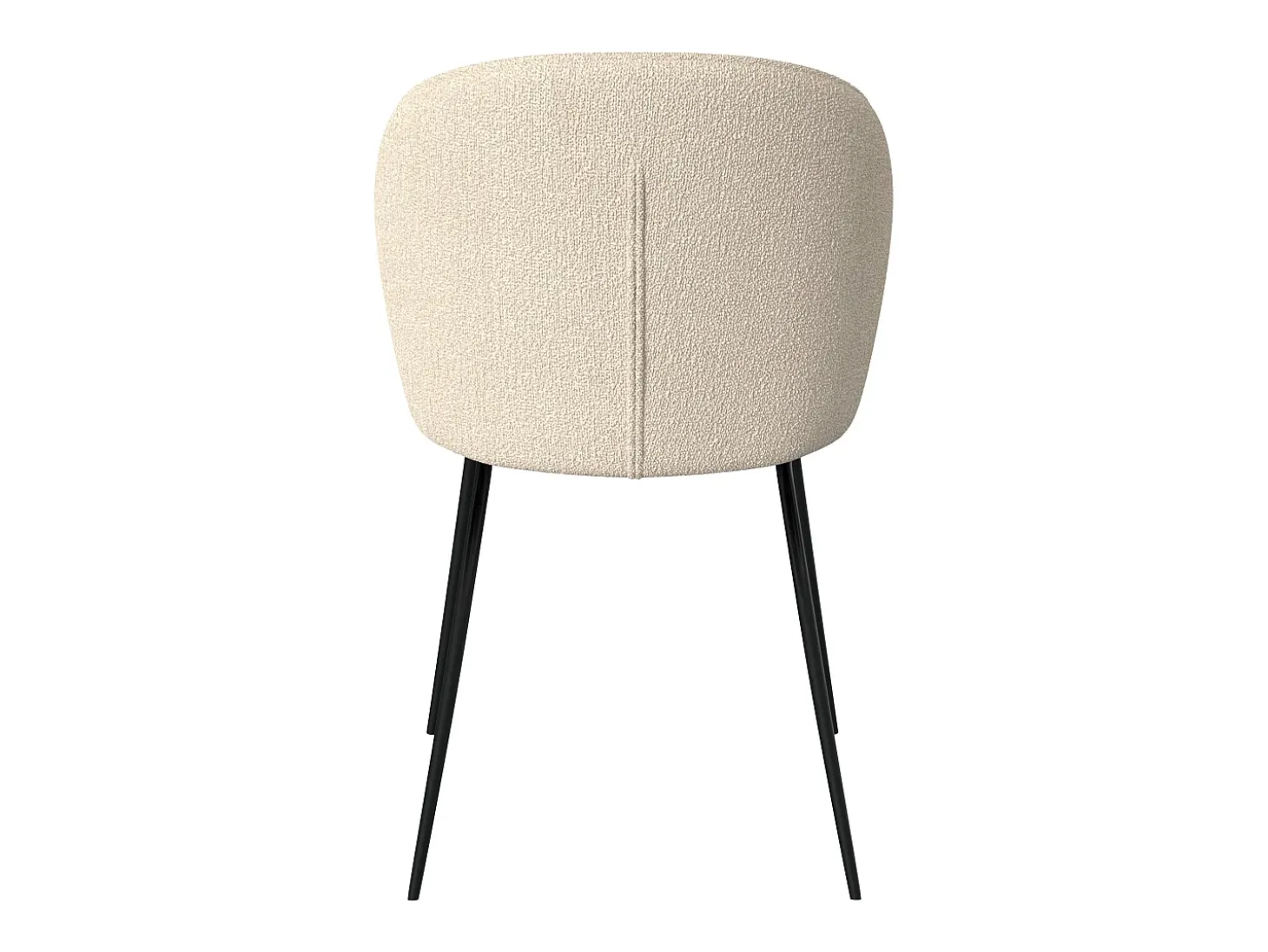 Set de 2 sillas en tejido bouclé beige con patas de metal - Groom