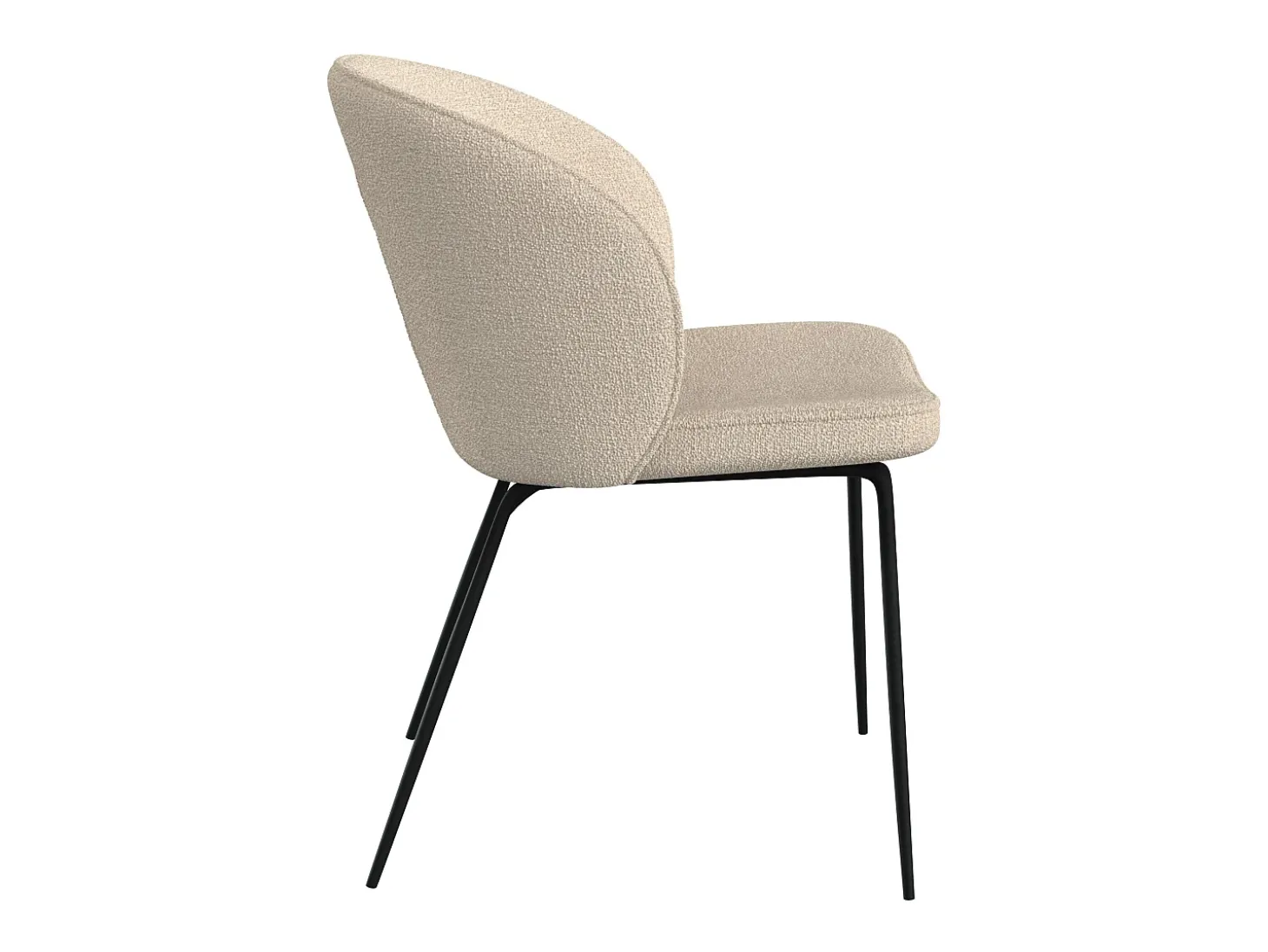 Set de 2 sillas en tejido bouclé beige con patas de metal - Groom