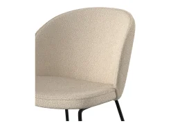 Set de 2 sillas en tejido bouclé beige con patas de metal - Groom