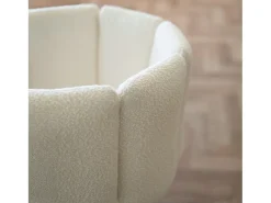 Set de 2 sillas en tejido bouclé beige con patas de metal - Cosette