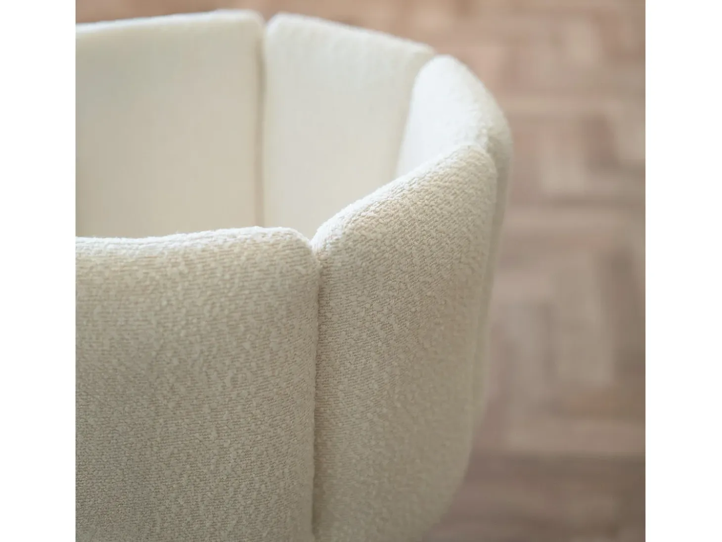 Set de 2 sillas en tejido bouclé beige con patas de metal - Cosette