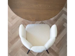 Set de 2 sillas en tejido bouclé beige con patas de metal - Cosette