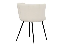 Set de 2 sillas en tejido bouclé beige con patas de metal - Cosette