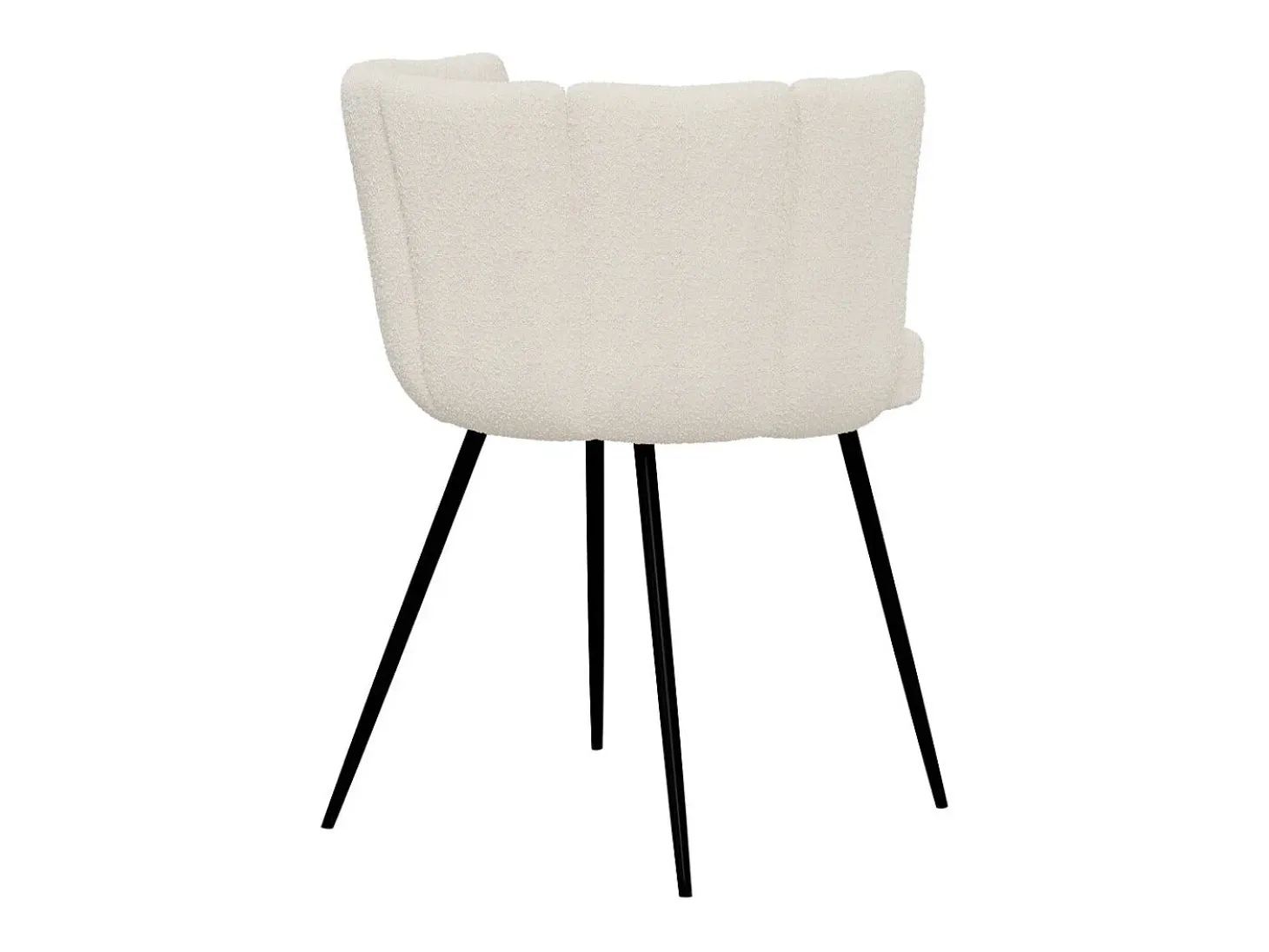 Set de 2 sillas en tejido bouclé beige con patas de metal - Cosette