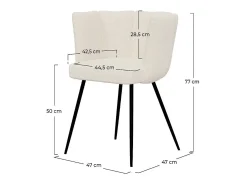 Set de 2 sillas en tejido bouclé beige con patas de metal - Cosette