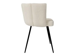 Set de 2 sillas en tejido bouclé beige con patas de metal - Cosette