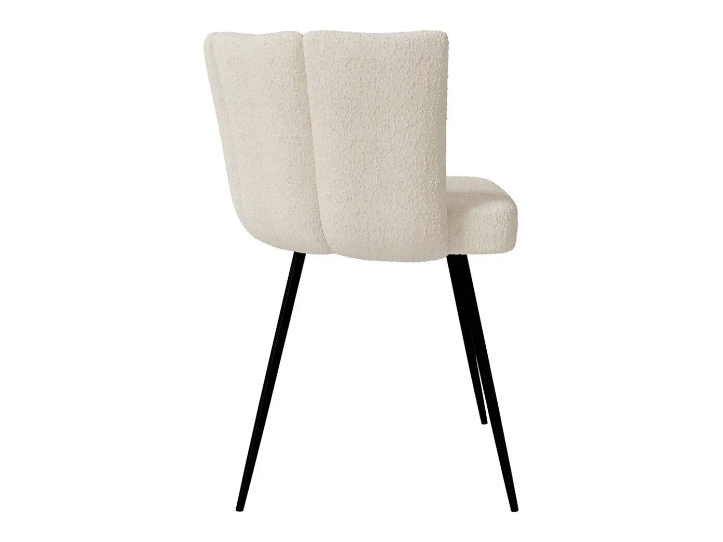 Set de 2 sillas en tejido bouclé beige con patas de metal - Cosette