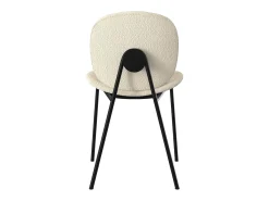 Set de 2 sillas en tejido bouclé beige y patas de metal negro - Iris