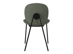 Set de 2 sillas en tejido bouclé verde y patas de metal negro - Iris