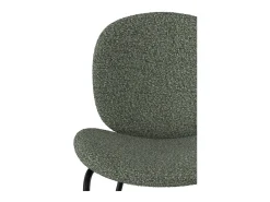 Set de 2 sillas en tejido bouclé verde y patas de metal negro - Iris