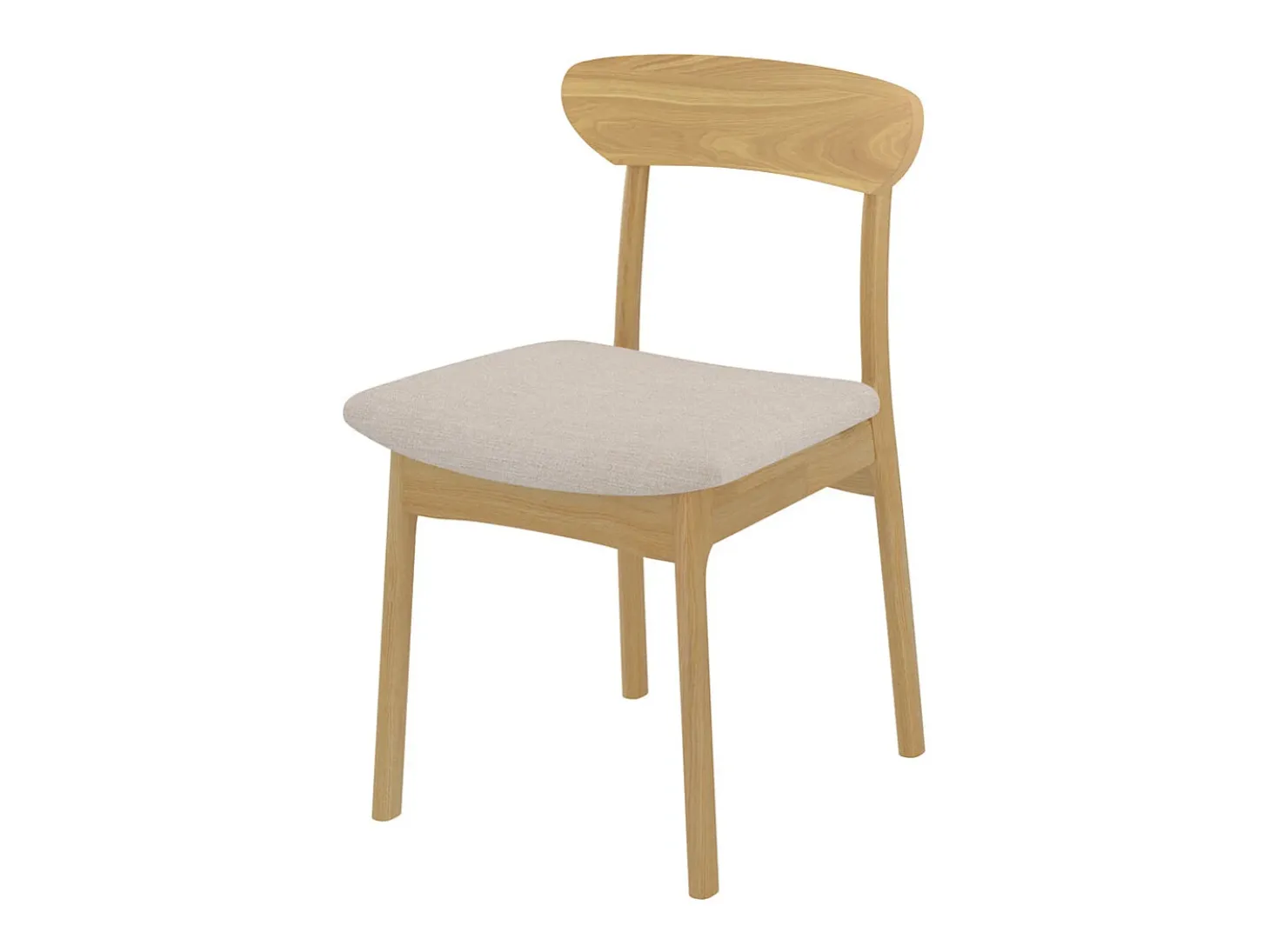 Set de 2 sillas en tela beige y madera clara - Lana