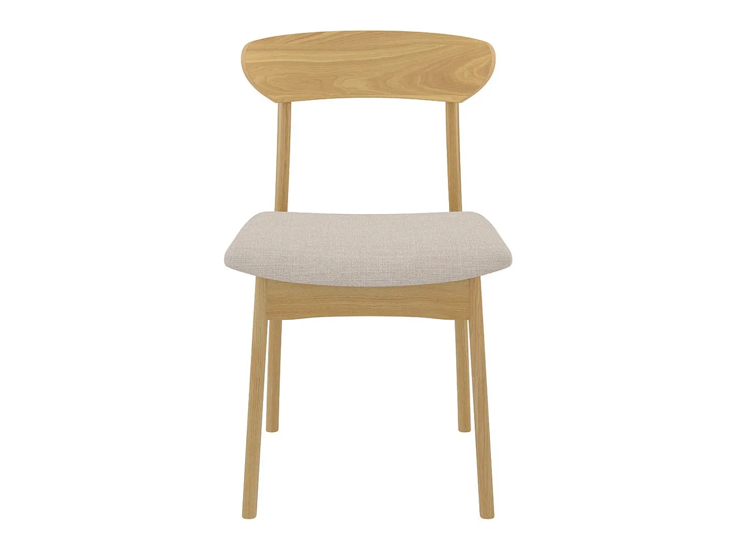 Set de 2 sillas en tela beige y madera clara - Lana