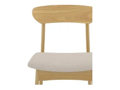 Set de 2 sillas en tela beige y madera clara - Lana