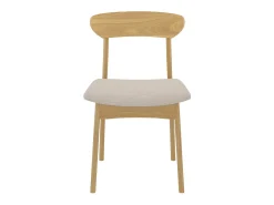 Set de 2 sillas en tela beige y madera clara - Lana