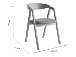 Set de 2 sillas nórdicas apilables de madera clara de roble macizo y asiento negro LOVA
