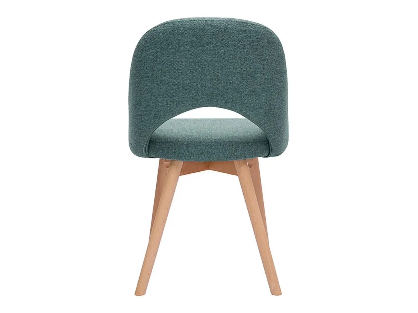 Set de 2 sillas nórdicas de tela verde grisáceo y madera clara COSETTE