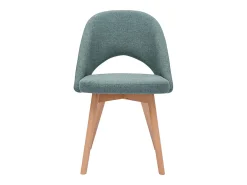 Set de 2 sillas nórdicas de tela verde grisáceo y madera clara COSETTE