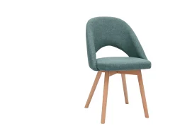 Set de 2 sillas nórdicas de tela verde grisáceo y madera clara COSETTE