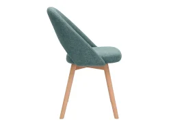 Set de 2 sillas nórdicas de tela verde grisáceo y madera clara COSETTE