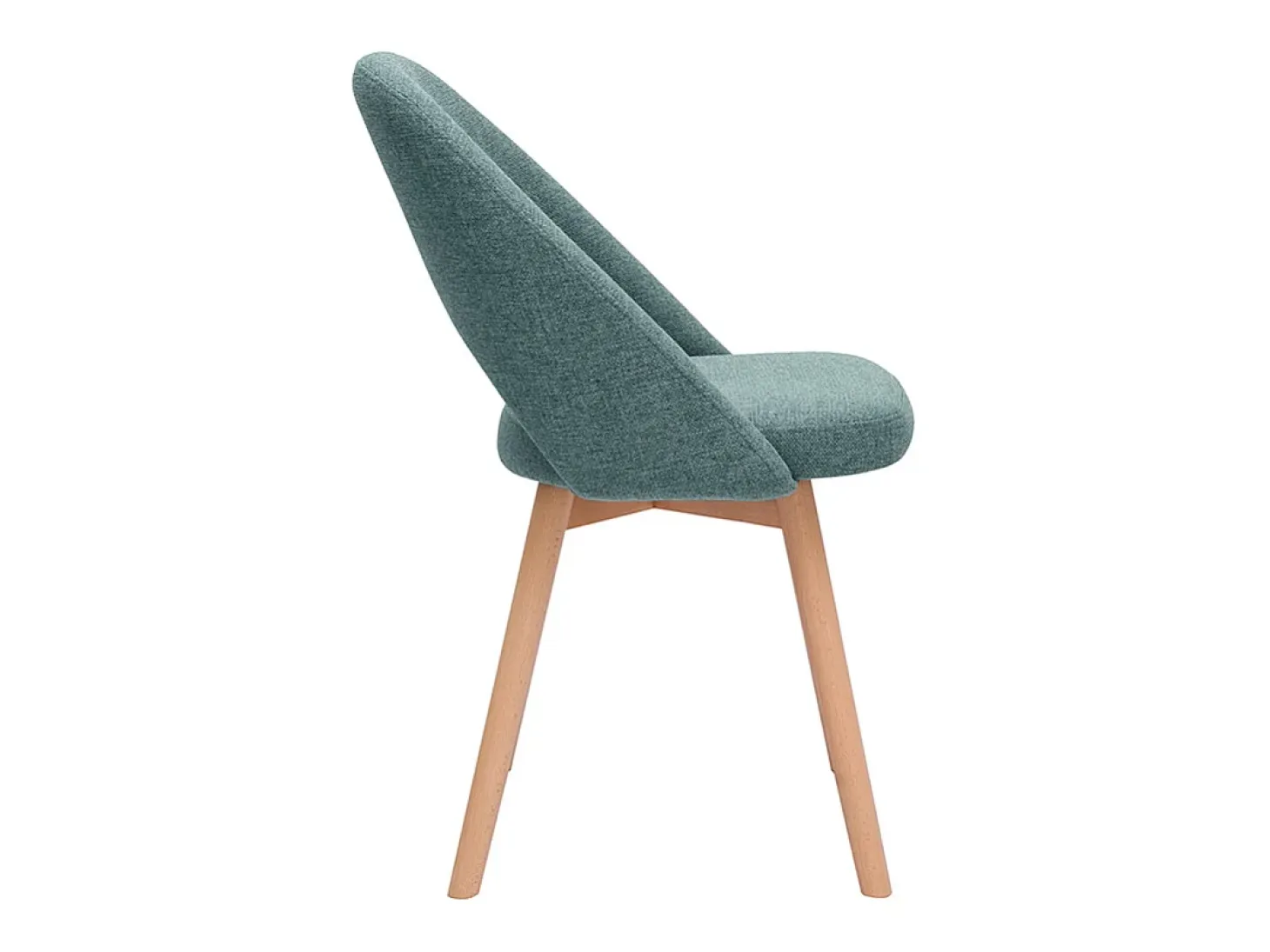 Set de 2 sillas nórdicas de tela verde grisáceo y madera clara COSETTE