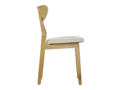 Set de 2 sillas nórdicas de tejido borreguillo beige y madera clara de haya maciza MAYA