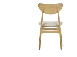 Set de 2 sillas nórdicas de tejido borreguillo beige y madera clara de haya maciza MAYA