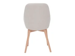 Set de 2 sillas nórdicas de tela efecto aterciopelado beige y madera clara maciza HOLO