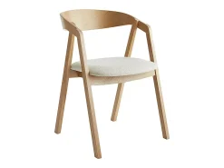 Set de 2 sillas nórdicas de roble macizo y tejido efecto borreguillo color crudo LOVA