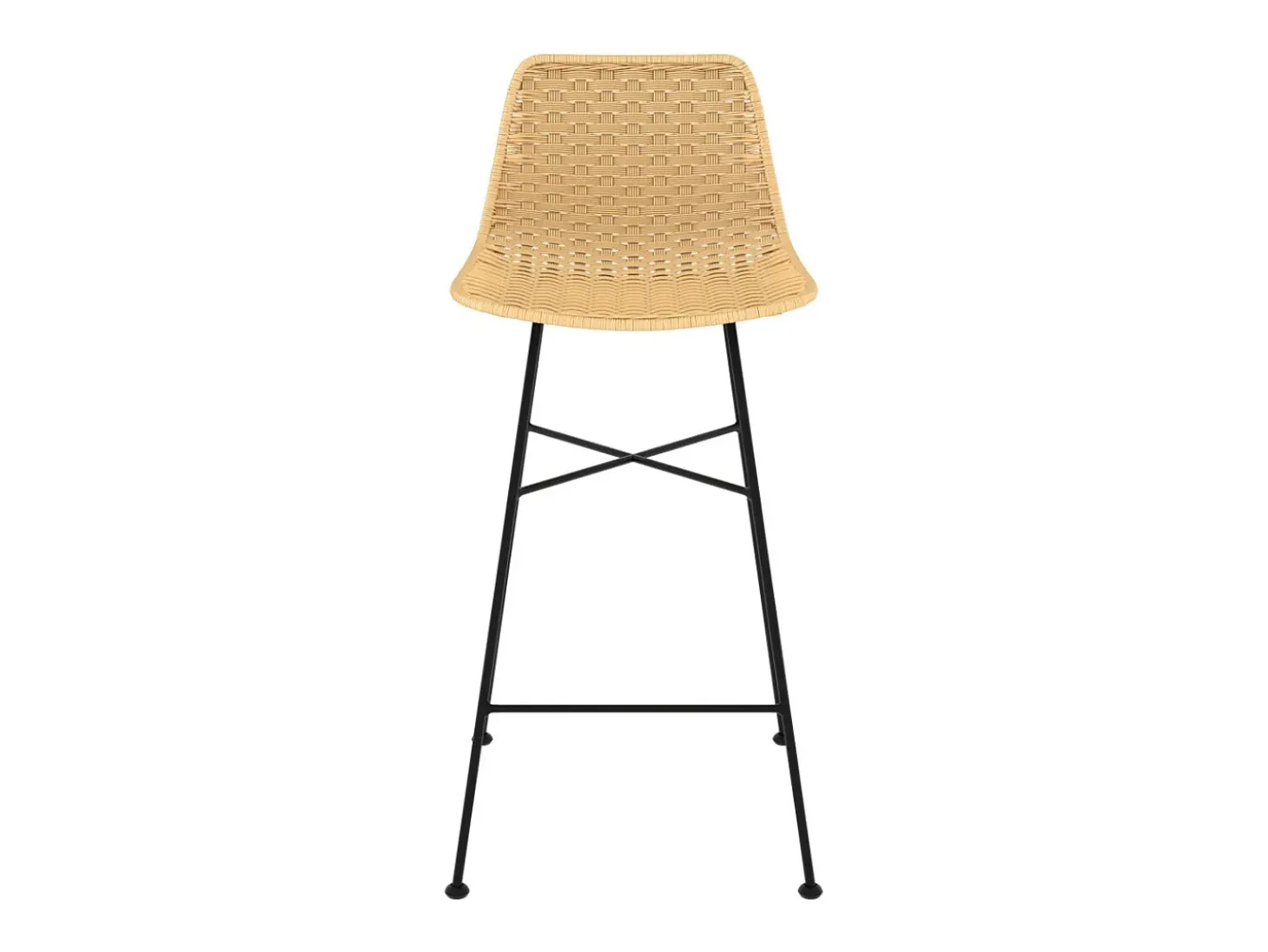 Set de 2 sillas para isla de cocina en ratán natural 65,5 cm - Mara