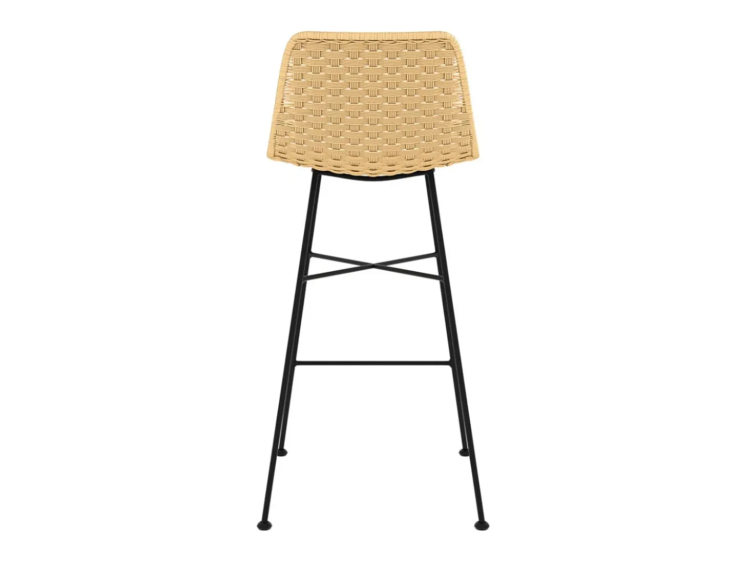 Set de 2 sillas para isla de cocina en ratán natural 65,5 cm - Mara