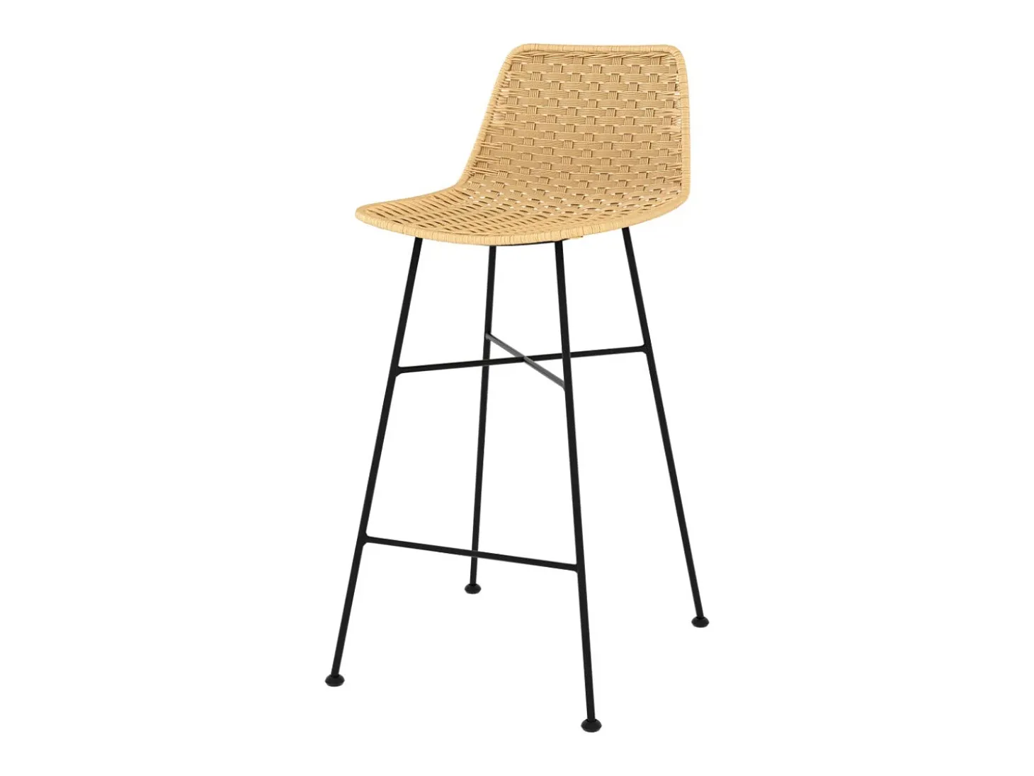 Set de 2 sillas para isla de cocina en ratán natural 65,5 cm - Mara