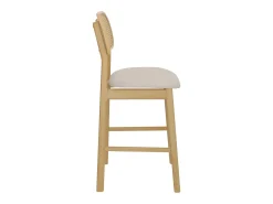 Set de 2 sillas para isla de cocina en madera y tela beige 64,5 cm - Maria