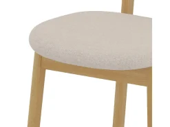 Set de 2 sillas para isla de cocina en madera y tela beige 64,5 cm - Maria