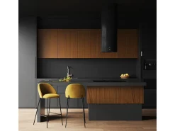 Set de 2 sillas para isla de cocina de terciopelo amarillo 66 cm - Karl