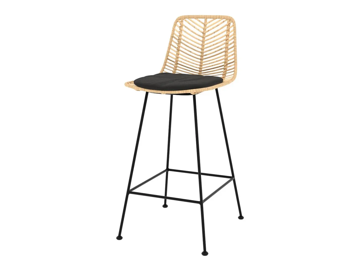 Set de 2 sillas para isla de cocina en ratán natural 66 cm - Tamara
