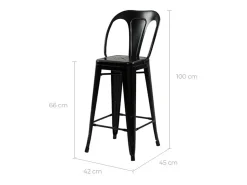 Set de 2 sillas para isla de cocina en metal negro mate 67 cm - Indus